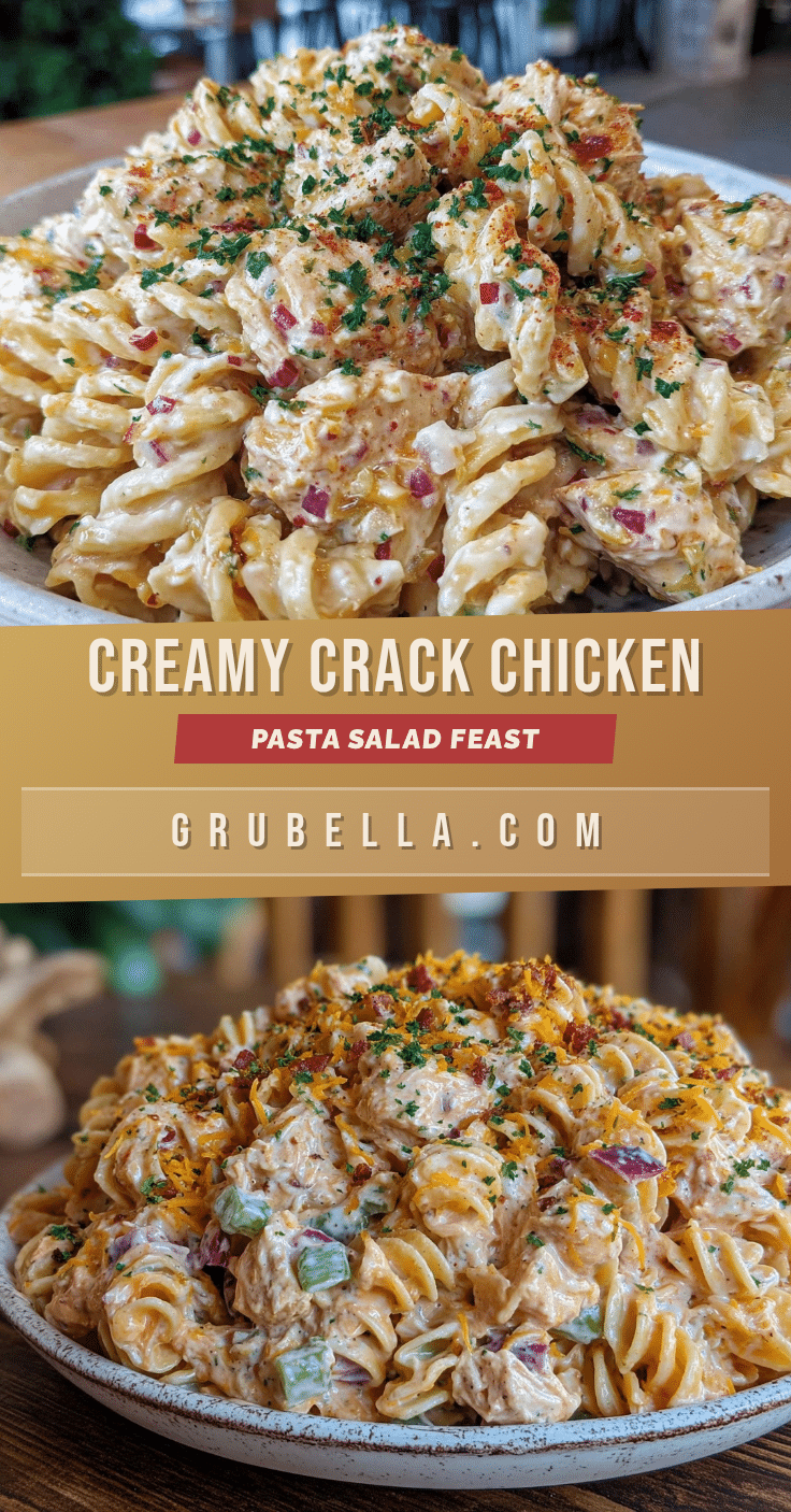 creamy crack chicken pasta salad recipe
