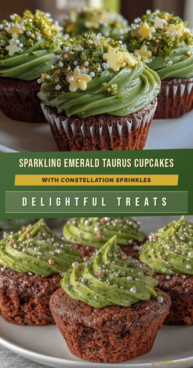Creamy Emerald Green Taurus Cupcakes recipe