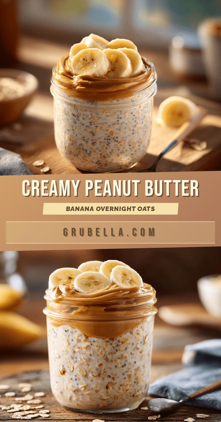 creamy peanut butter banana overnight oats recipe