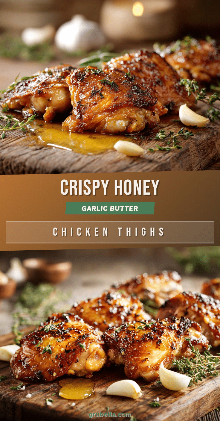 crispy honey garlic butter chicken thighs recipe