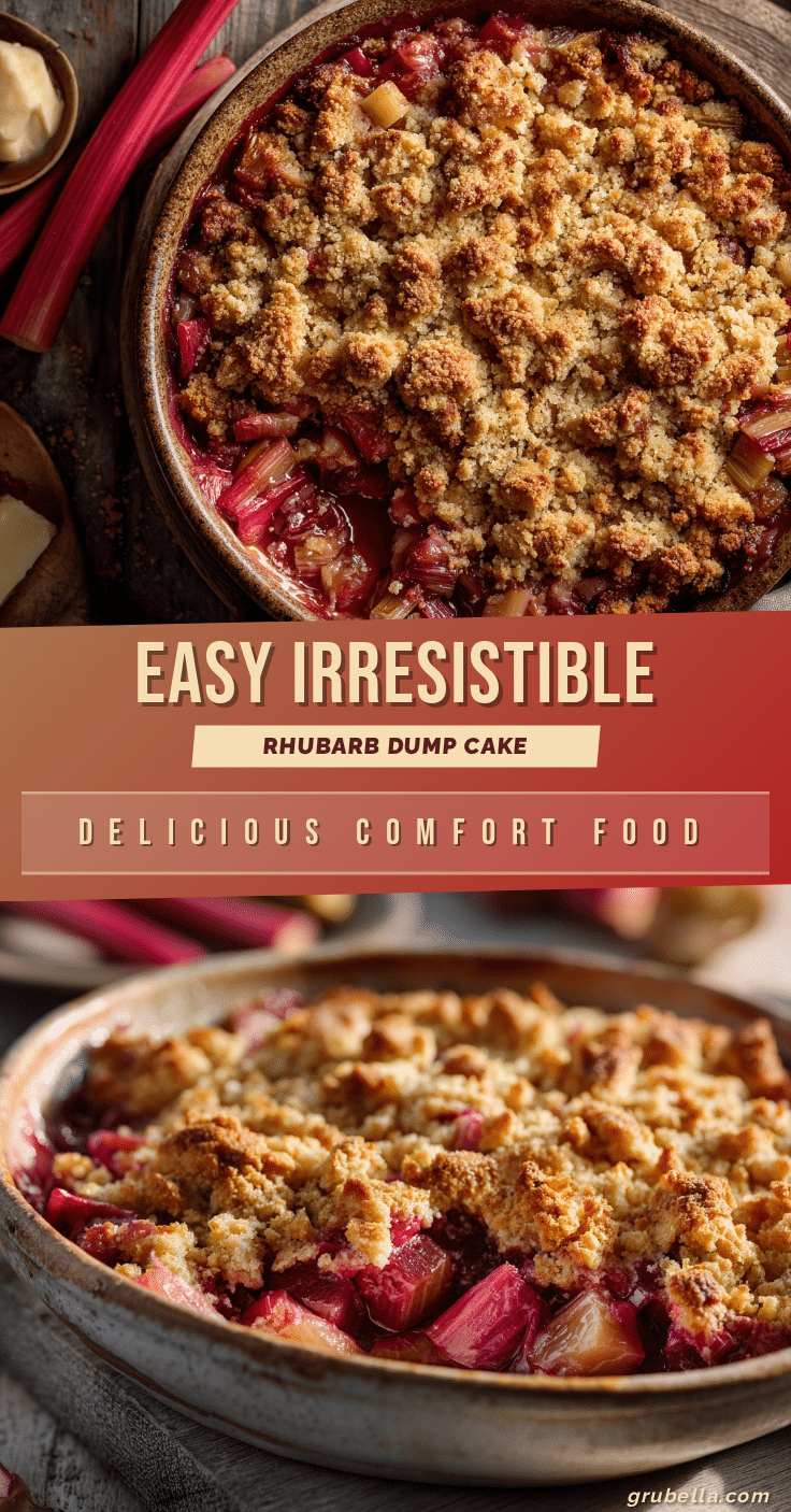 Easy Lazy Girl Luxury Rhubarb Dump Cake recipe