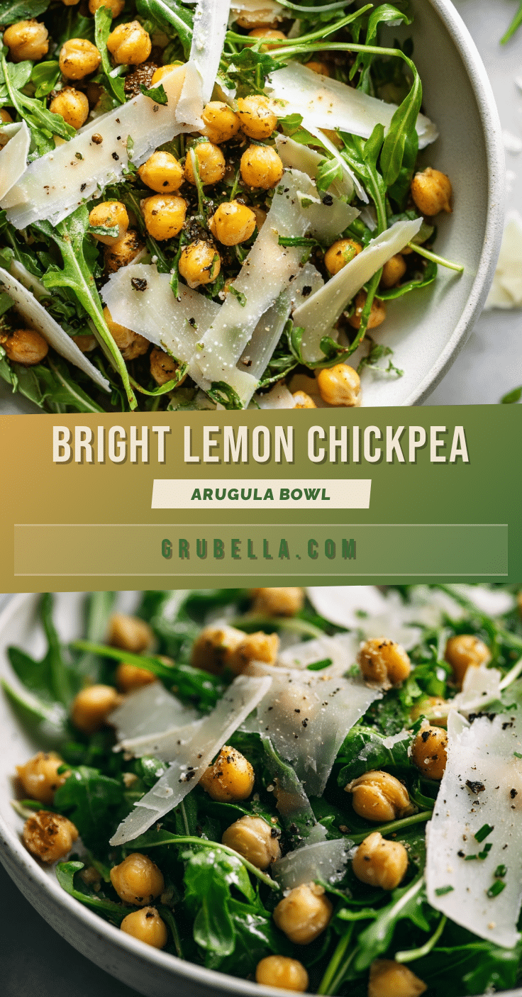 Fresh Lemon Vinaigrette Chickpea and Arugula Bowl recipe