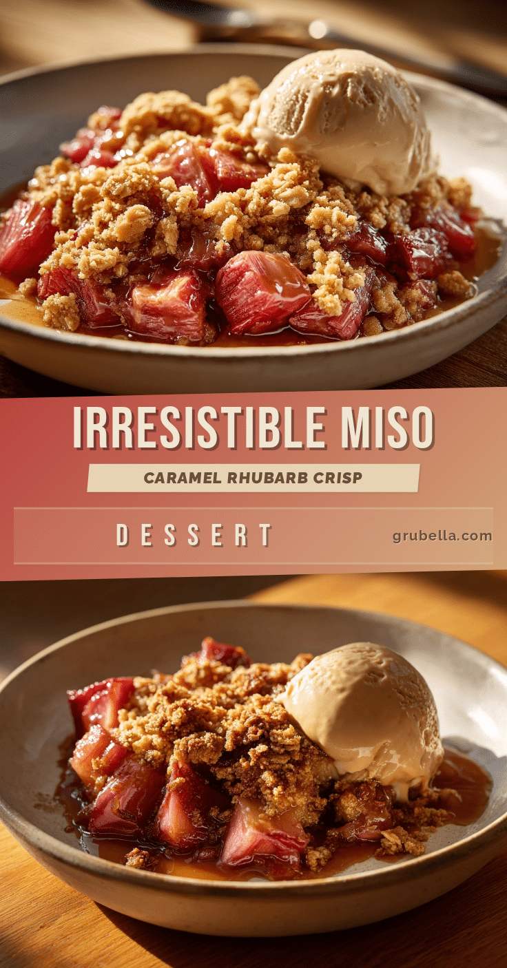 miso caramel rhubarb crisp recipe