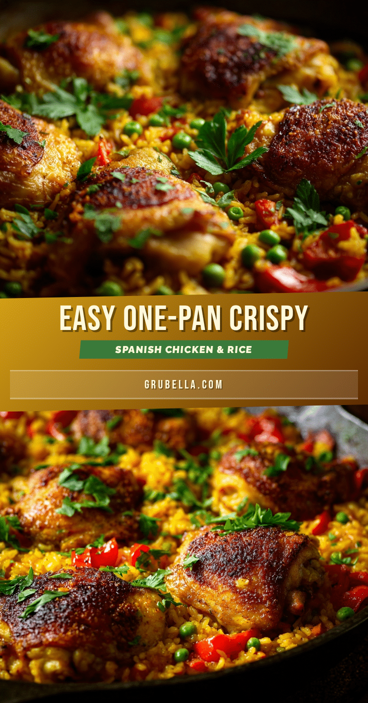 one-pan crispy Spanish chicken and rice recipe