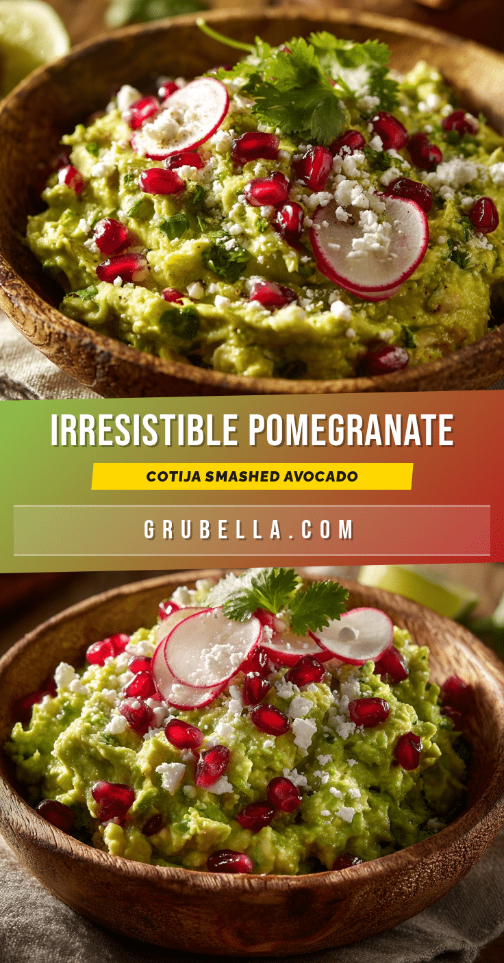pomegranate cotija smashed avocado recipe
