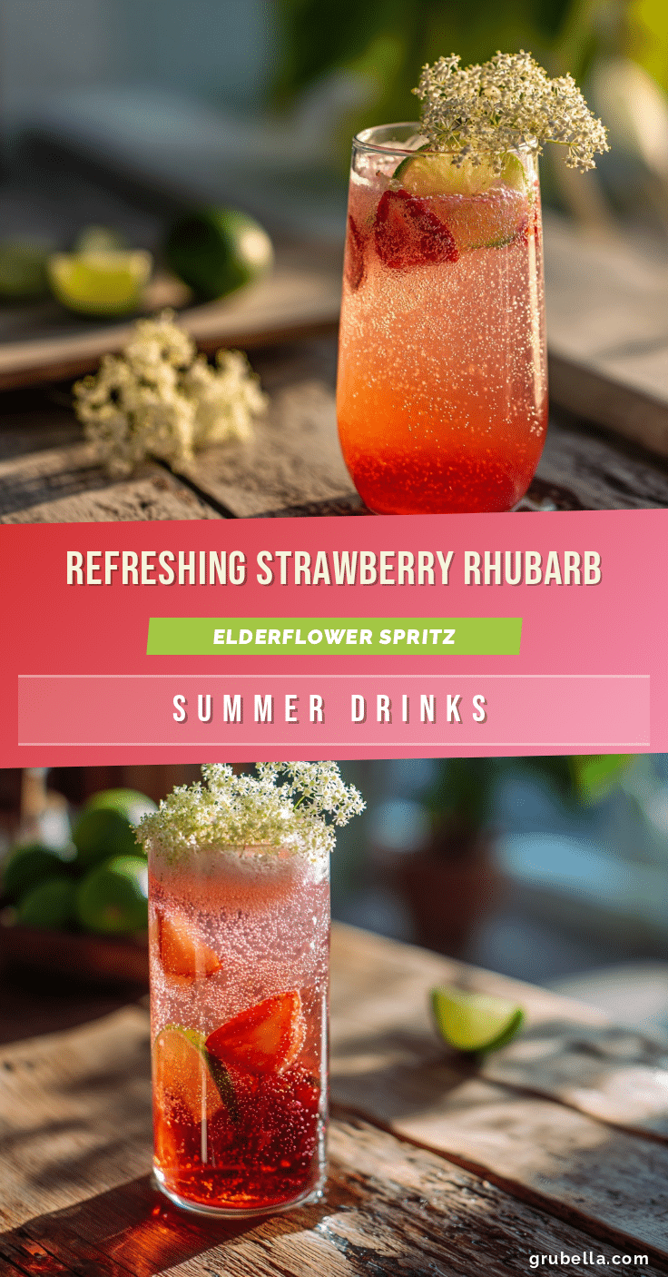 strawberry rhubarb shrub spritz recipe