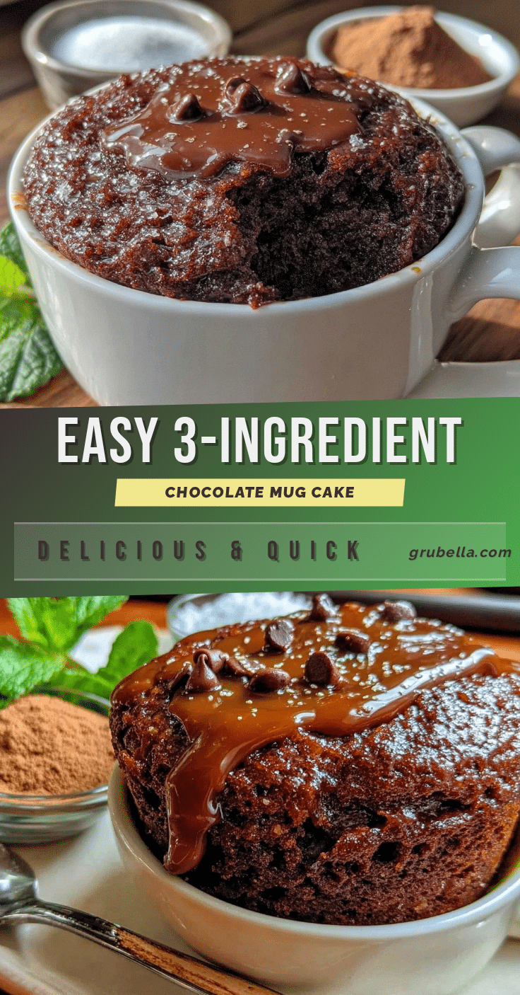easy 3-ingredient chocolate mug cake recipe