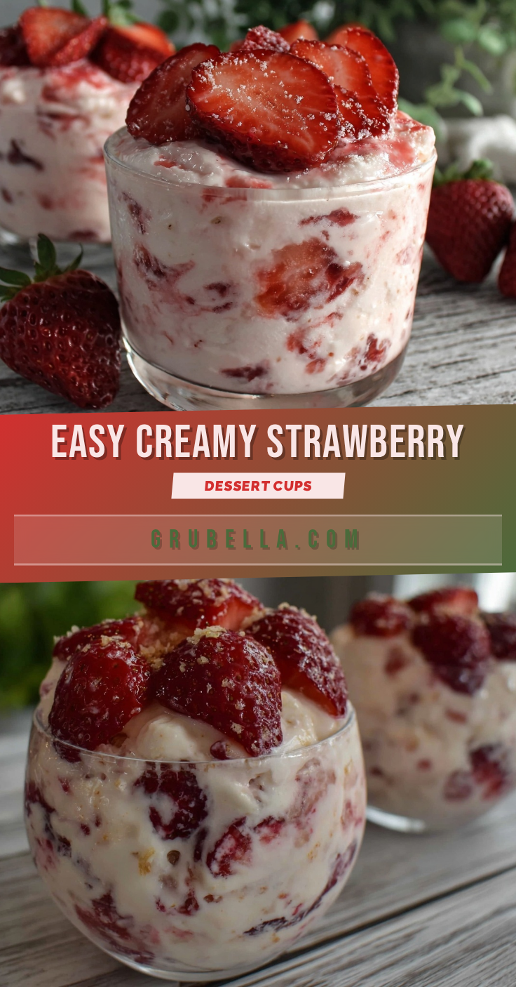 easy creamy strawberry dessert cups recipe