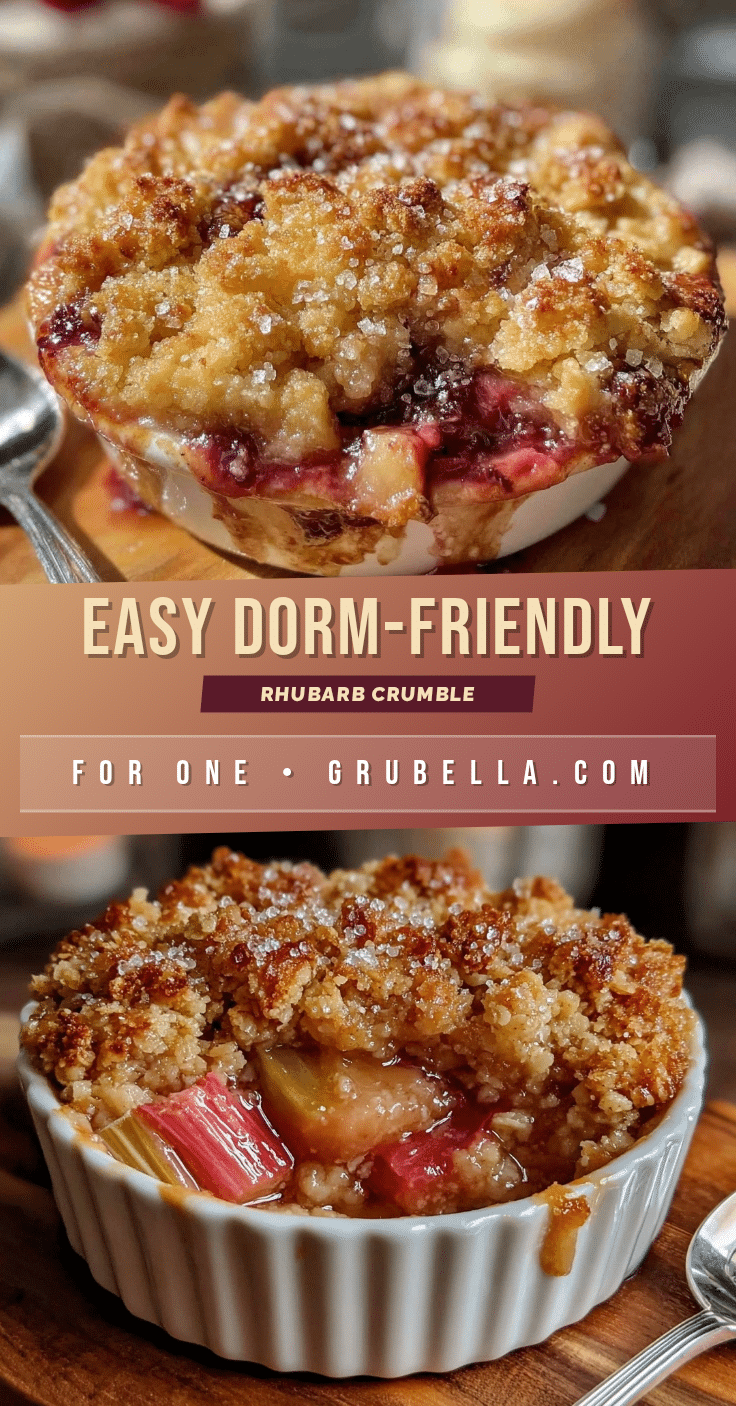 easy dorm-friendly rhubarb crumble recipe