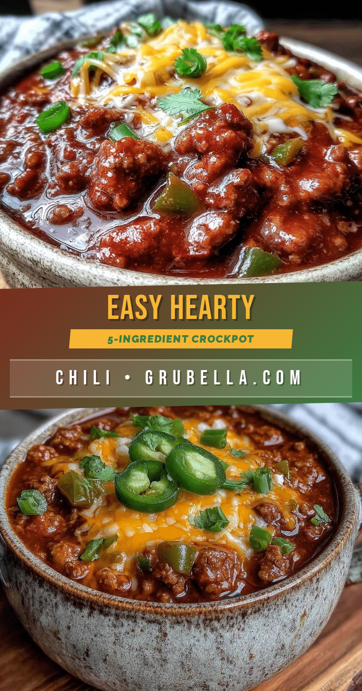 easy hearty crockpot ground beef chili recipe