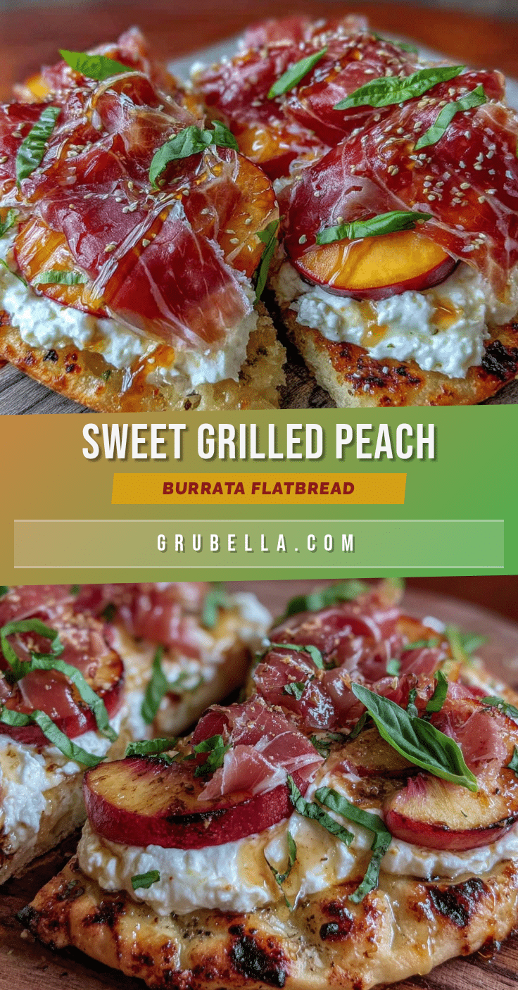grilled peach and burrata flatbread recipe
