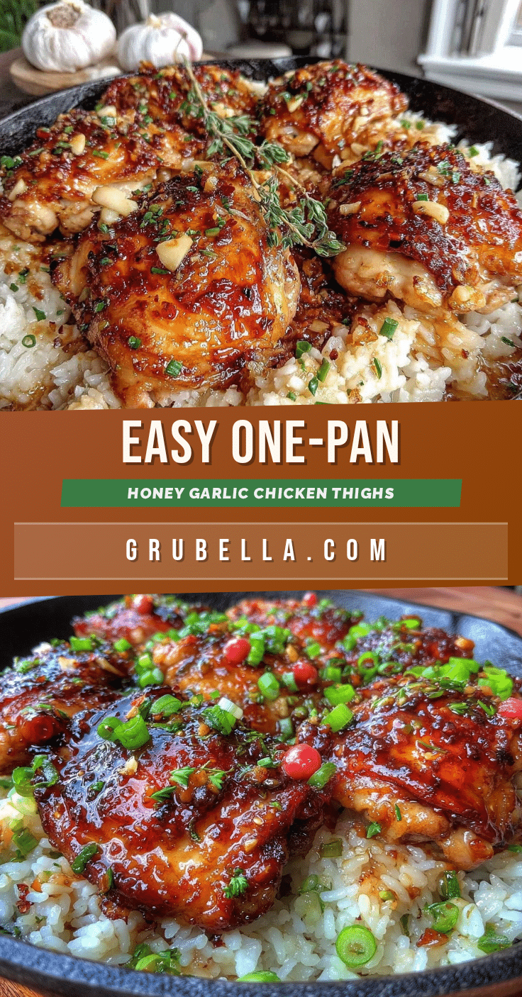 one-pan honey garlic chicken thighs and rice recipe