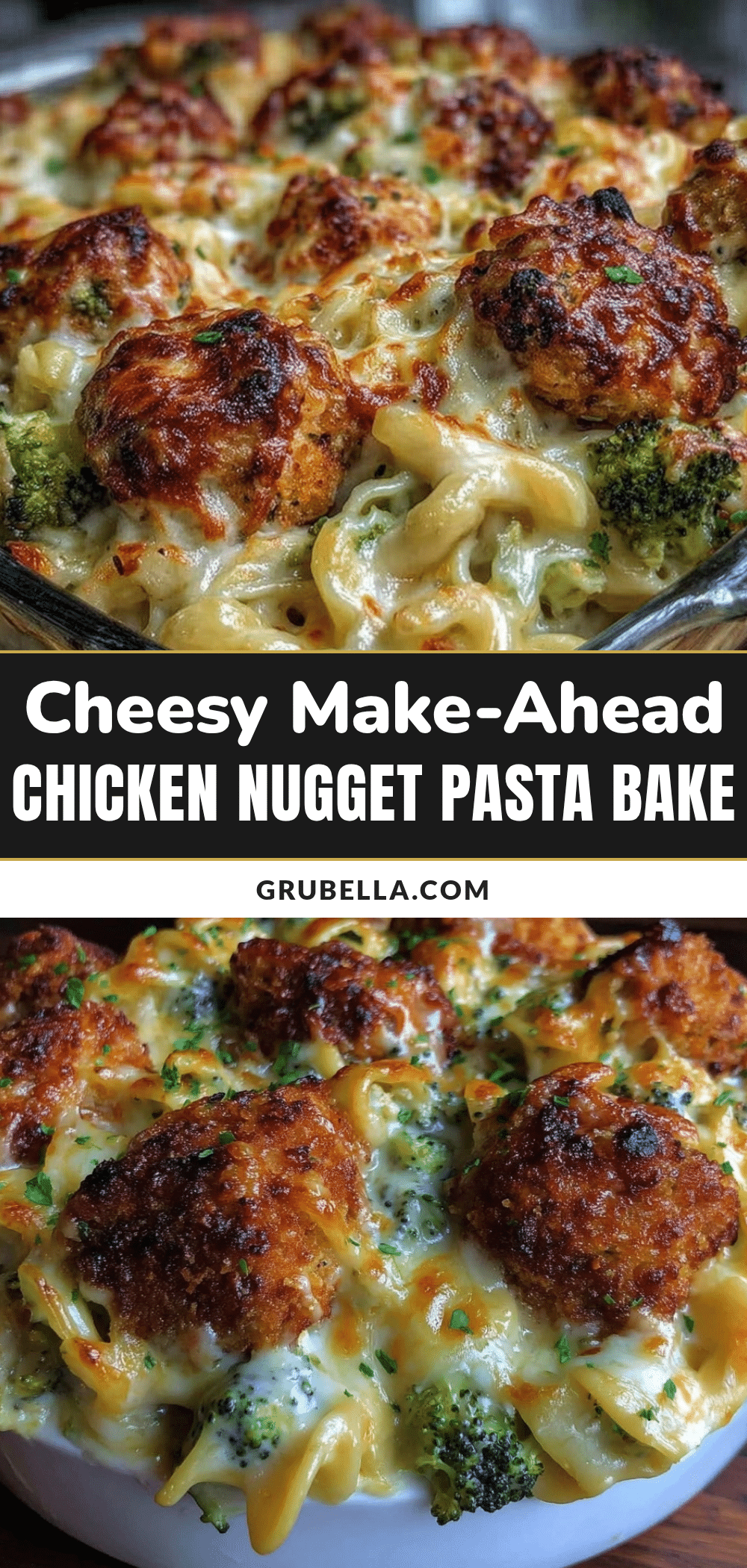 chicken nugget broccoli pasta bake recipe