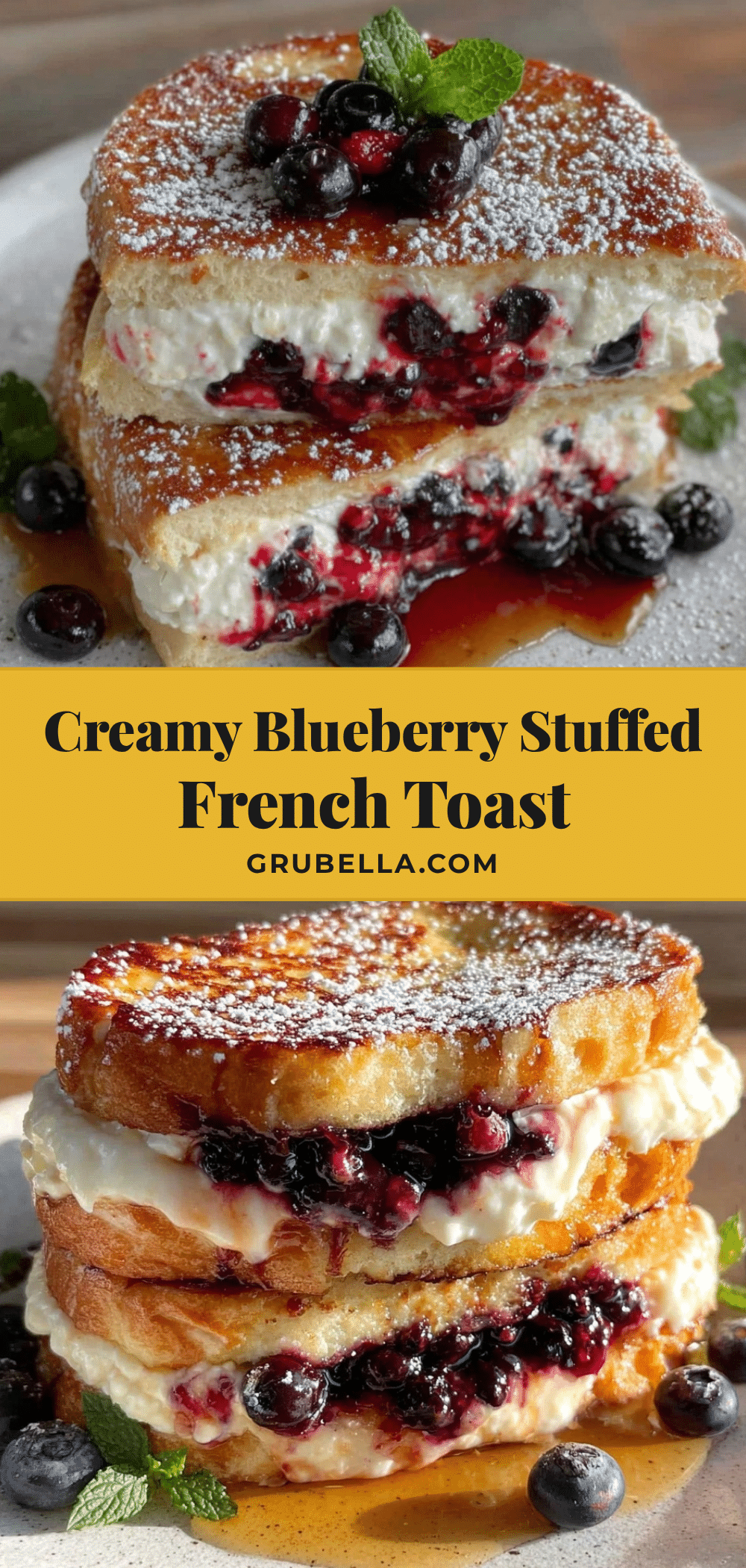 creamy blueberry cream cheese stuffed french toast recipe