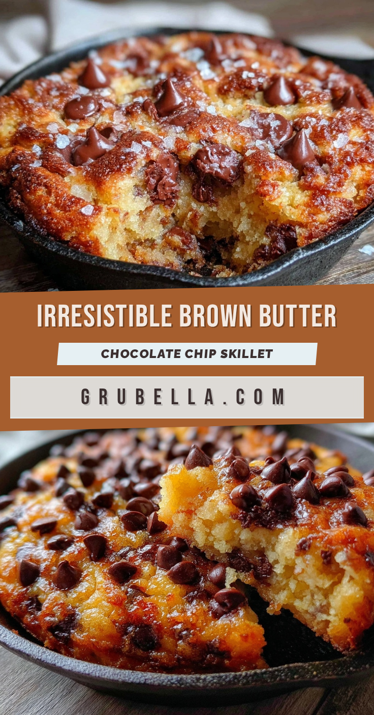 crispy brown butter chocolate chip cookie skillet recipe