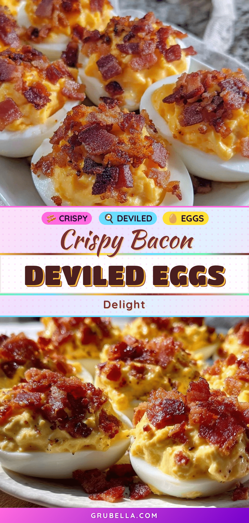 crispy deviled eggs with bacon topping recipe