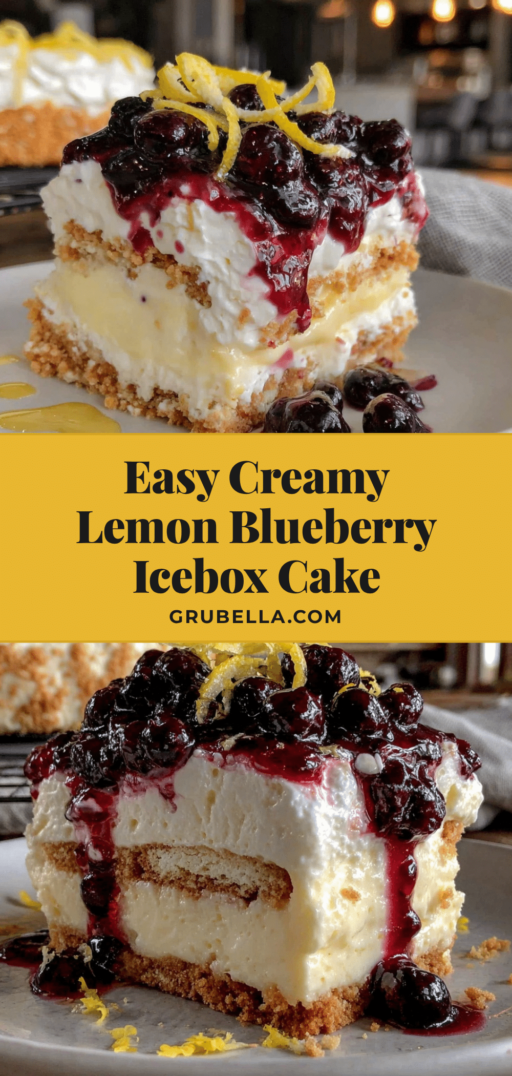easy creamy lemon blueberry icebox cake recipe