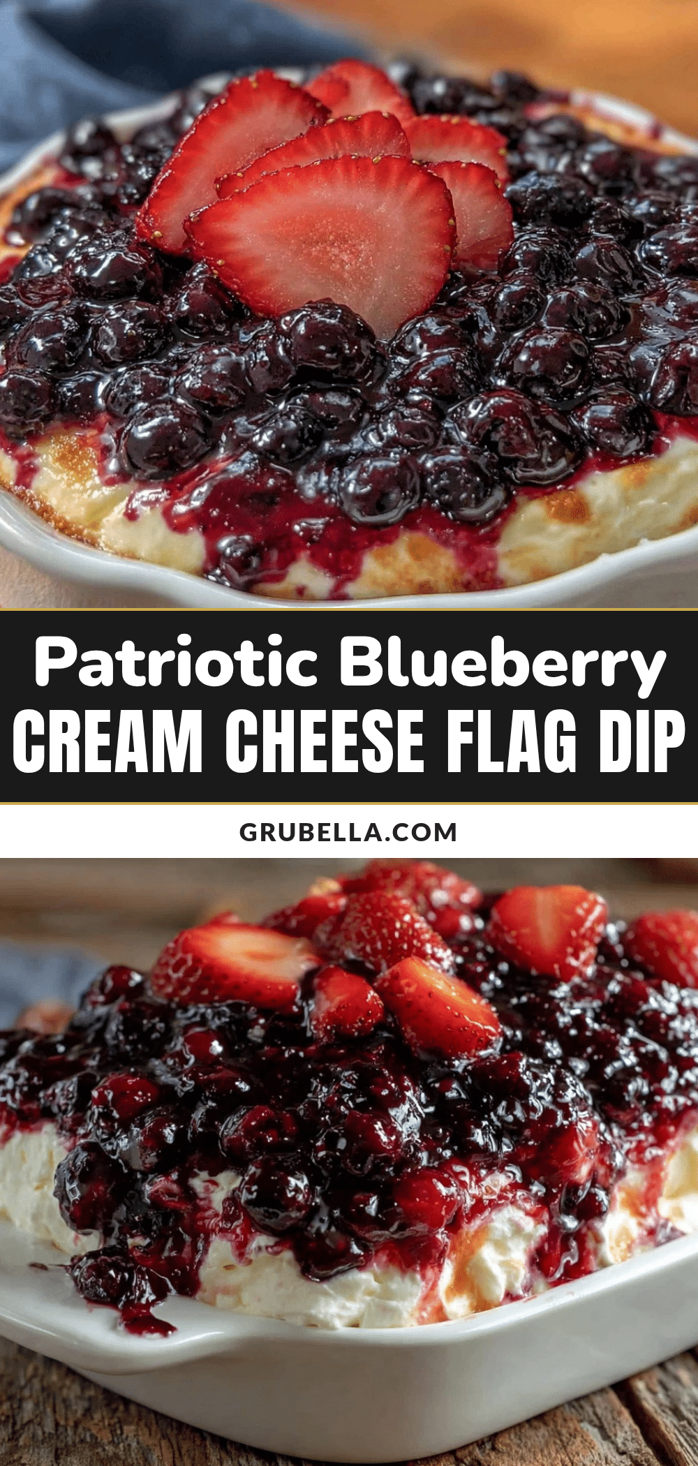 fresh blueberry cream cheese flag dip recipe