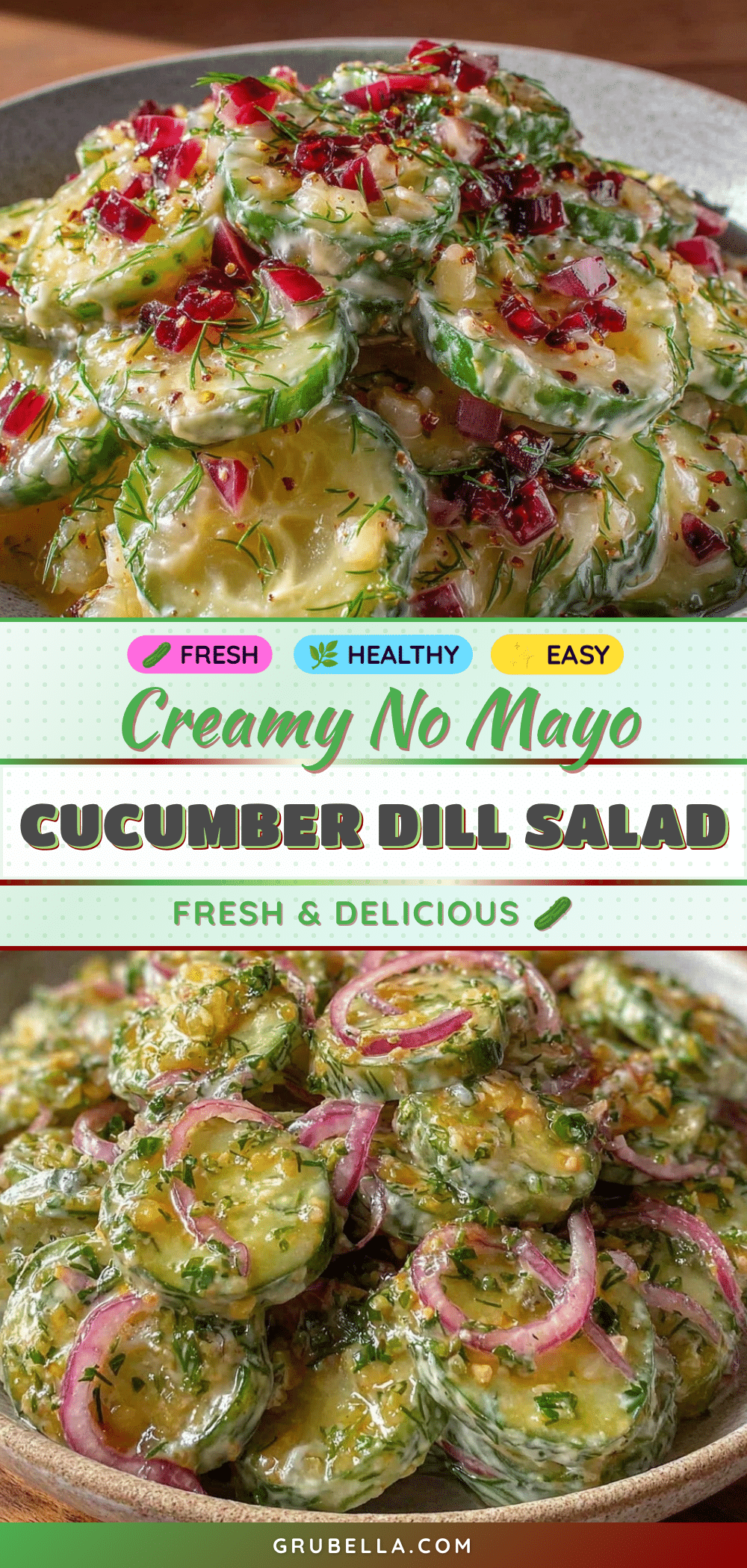 fresh creamy cucumber dill salad recipe