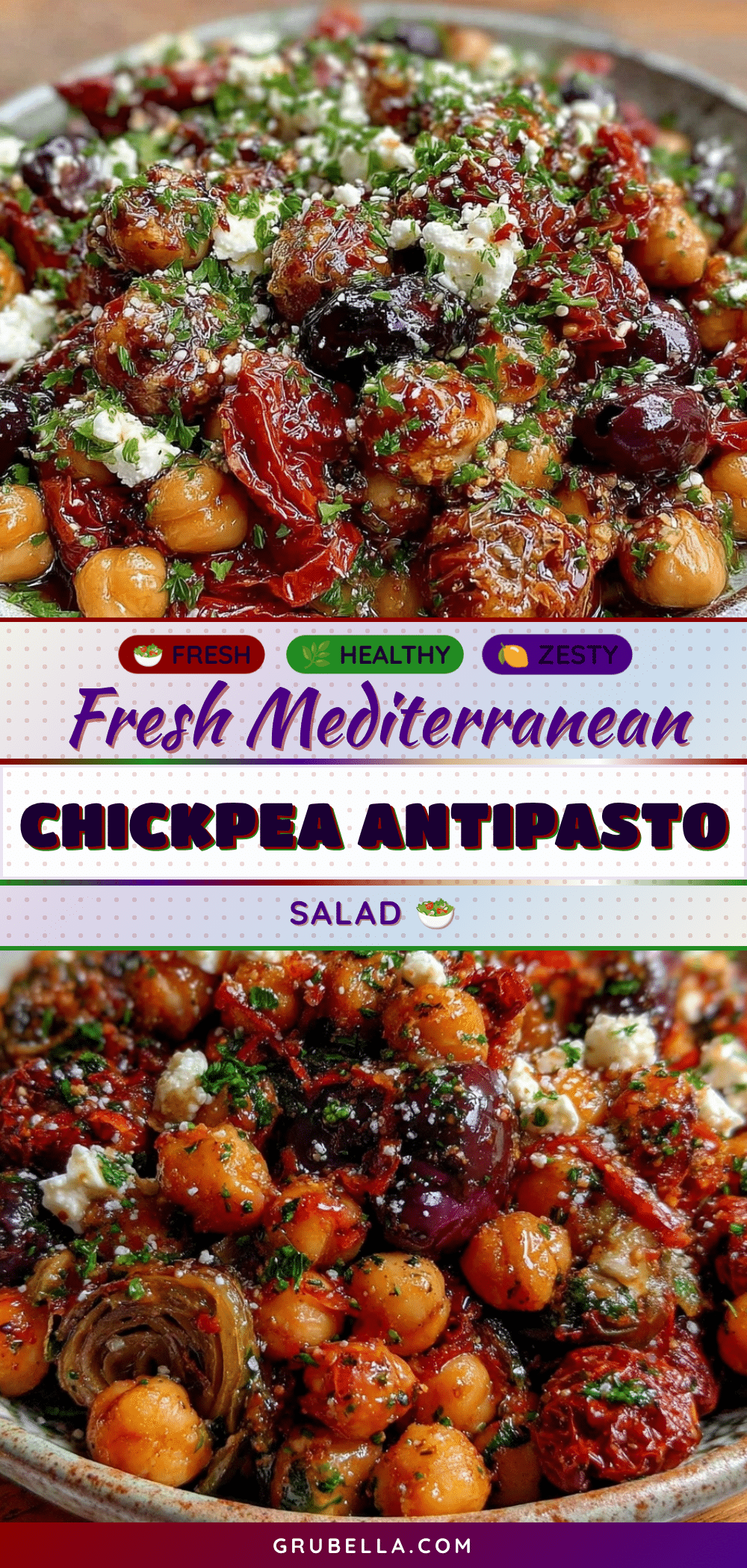 Fresh Mediterranean Chickpea Antipasto Salad recipe