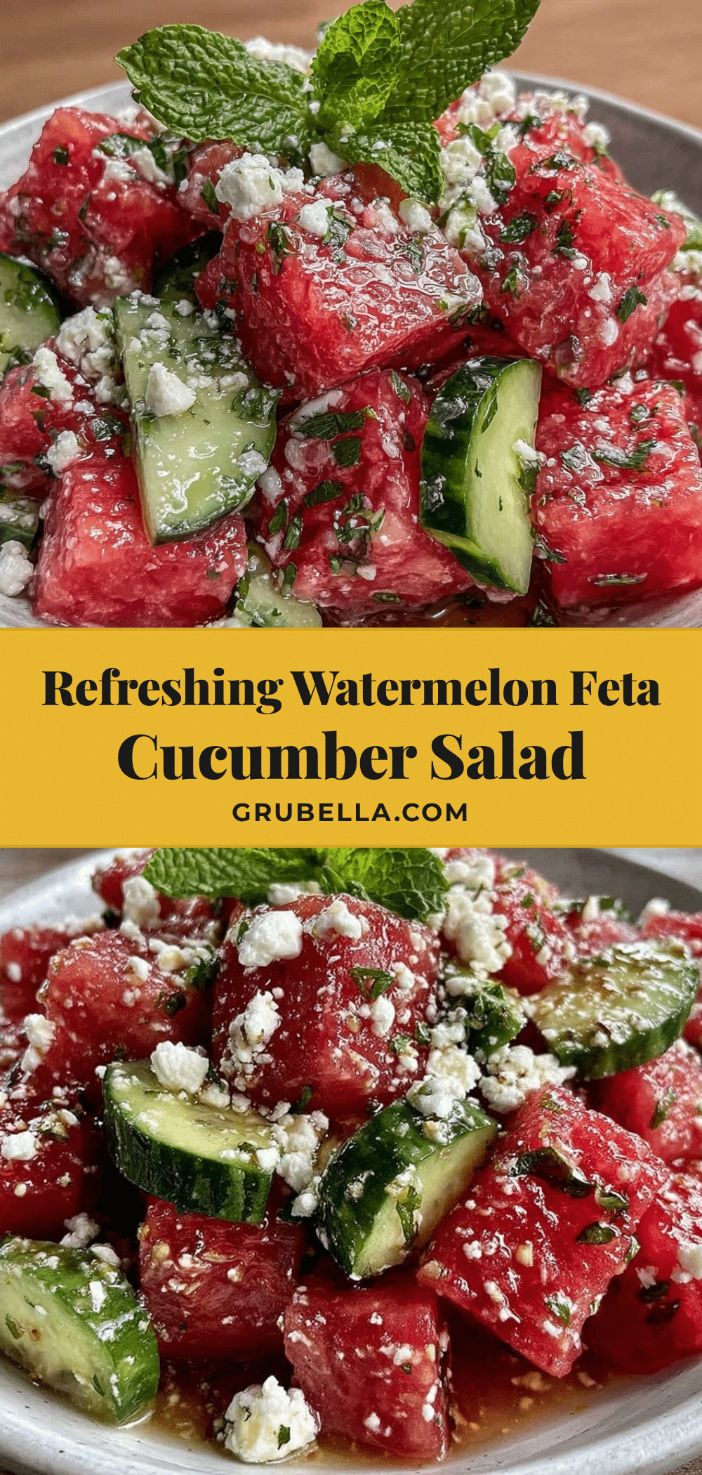 Fresh Watermelon Feta Cucumber Salad recipe