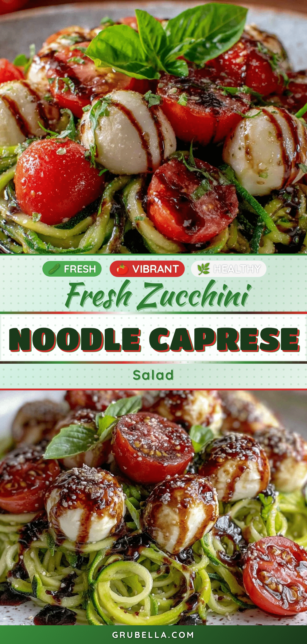 fresh zucchini noodle caprese salad recipe