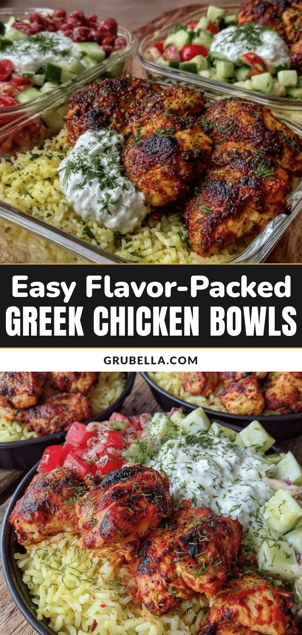 Greek chicken meal prep bowls recipe