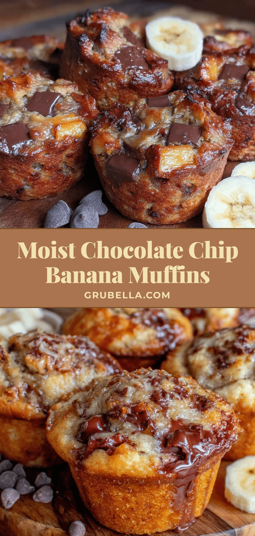 moist chocolate chip banana bread muffins recipe