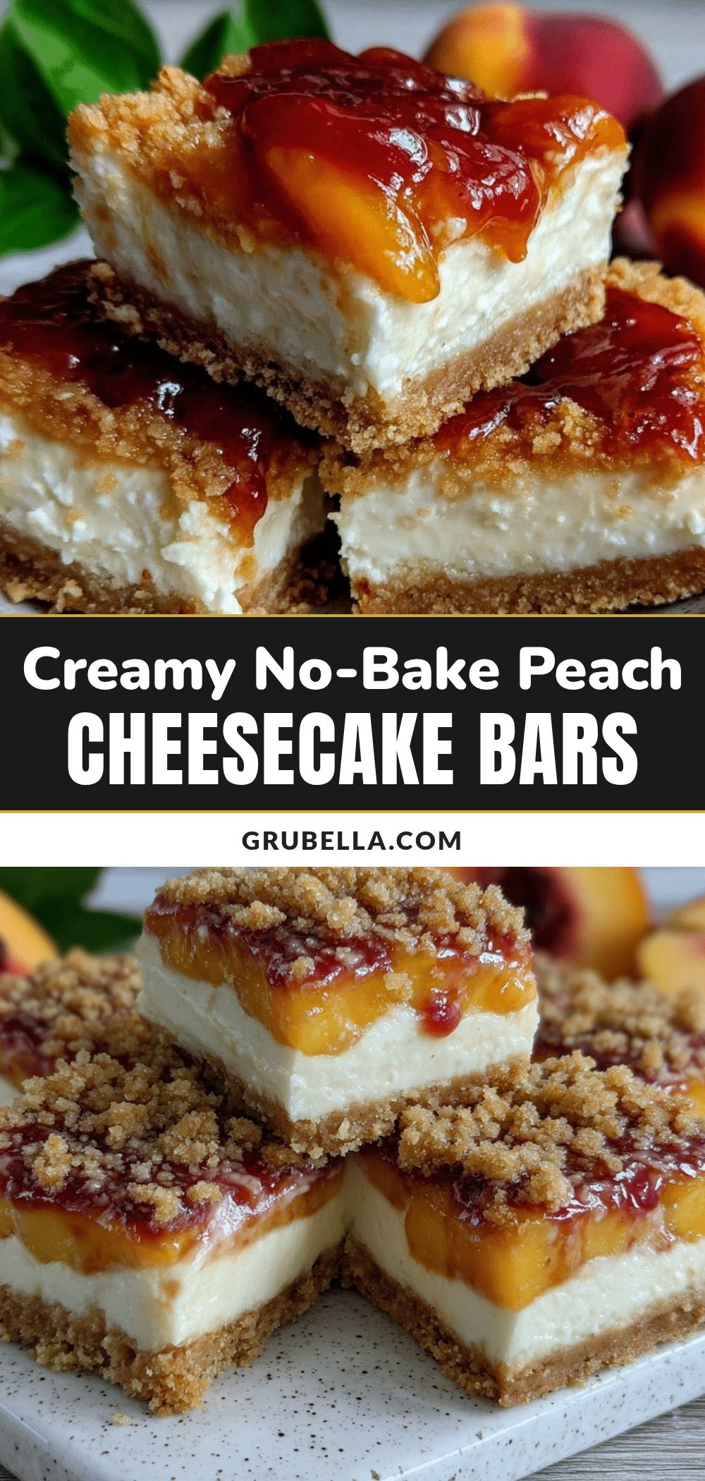 no-bake peach cheesecake bars recipe