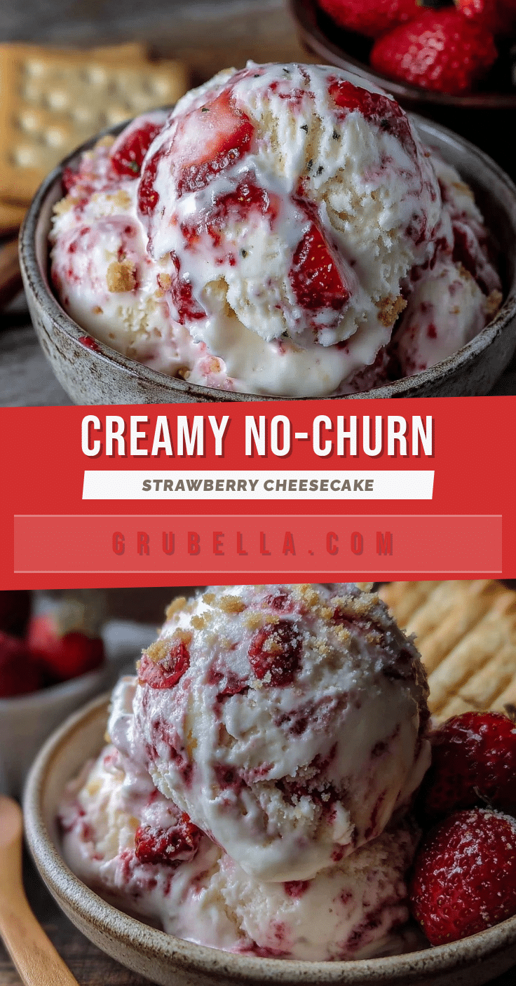 no-churn strawberry cheesecake ice cream recipe