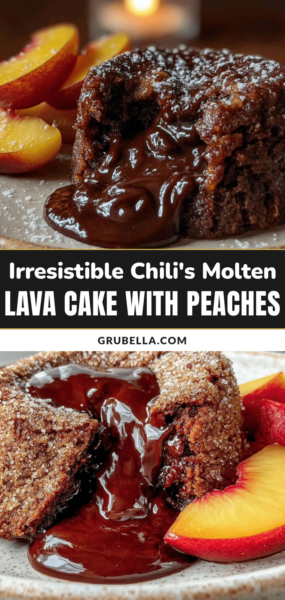 perfect chilis molten lava cake with peaches recipe