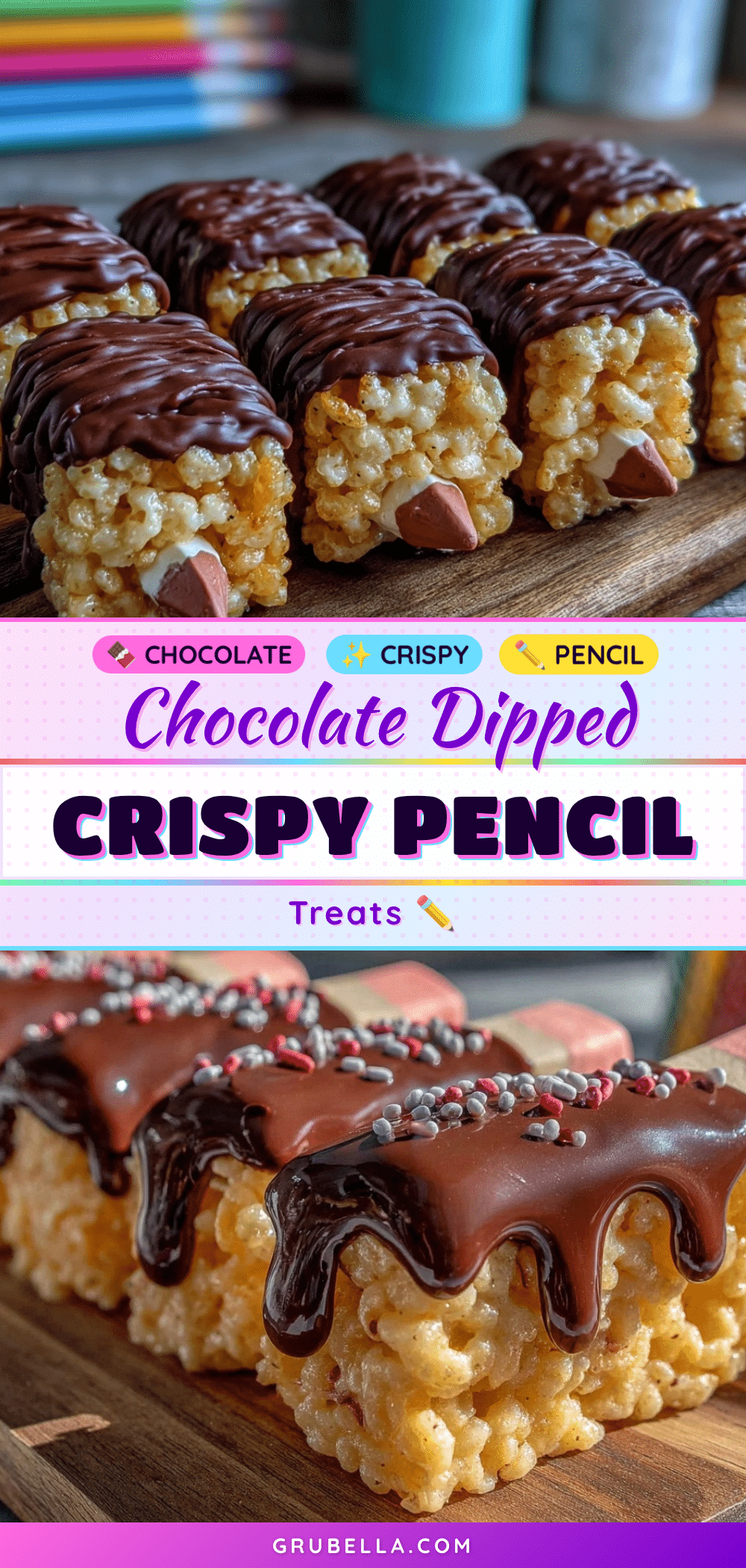 chocolate dipped rice krispie pencil treats recipe