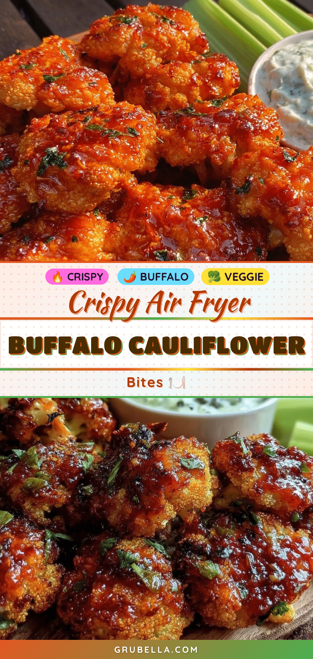 crispy air fryer buffalo cauliflower bites recipe