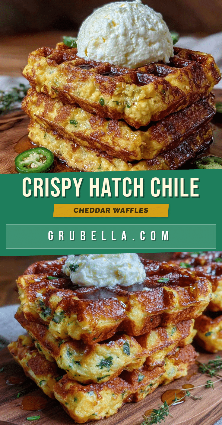 crispy Hatch chile cheddar cornbread waffles recipe