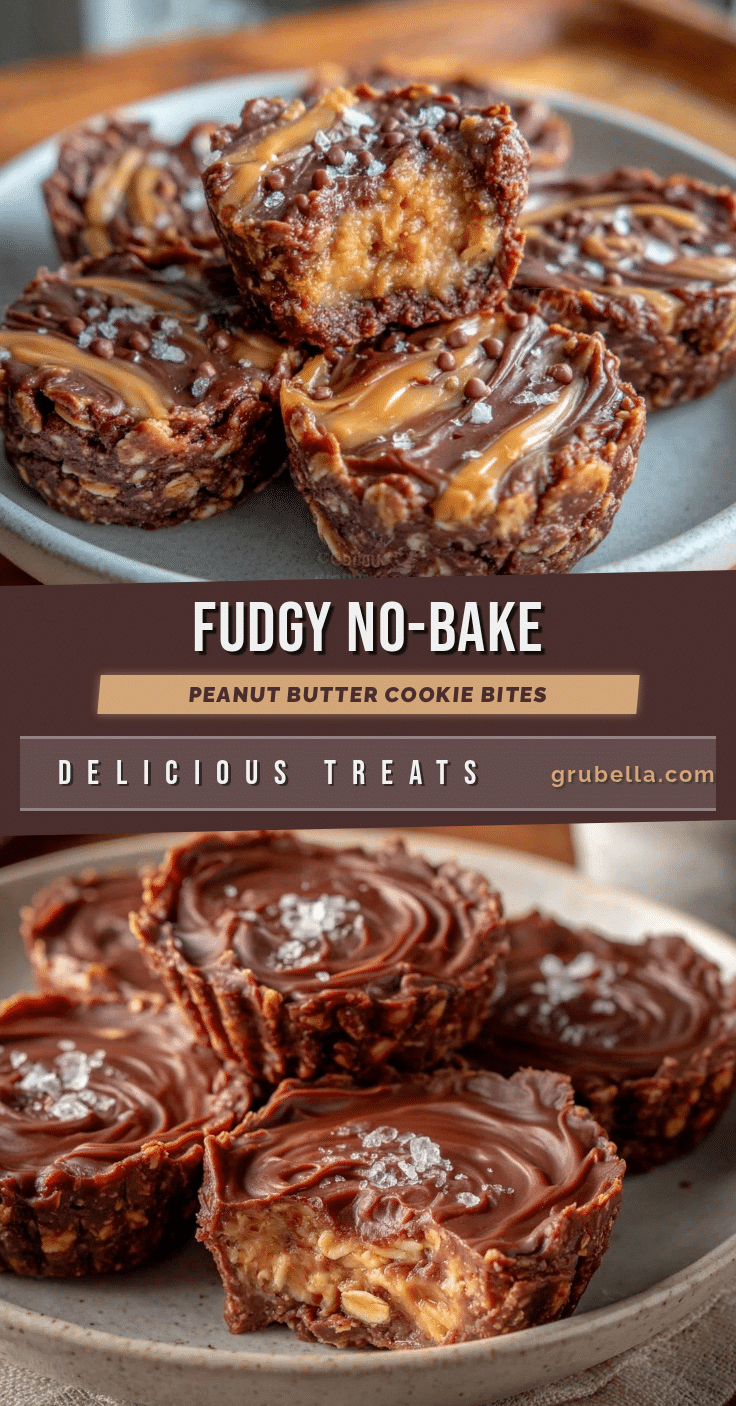 fudgy no-bake peanut butter chocolate oat cookie bites recipe