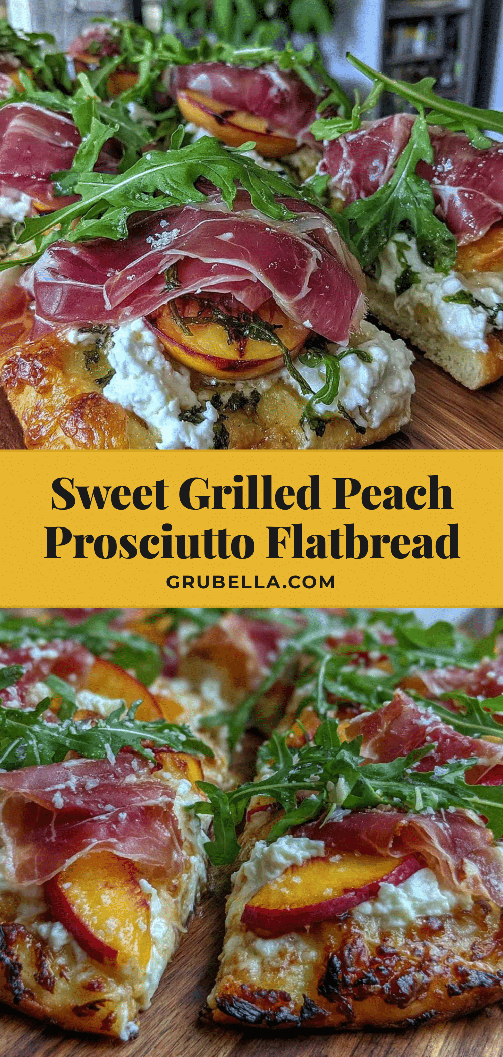 grilled peach and prosciutto flatbread recipe