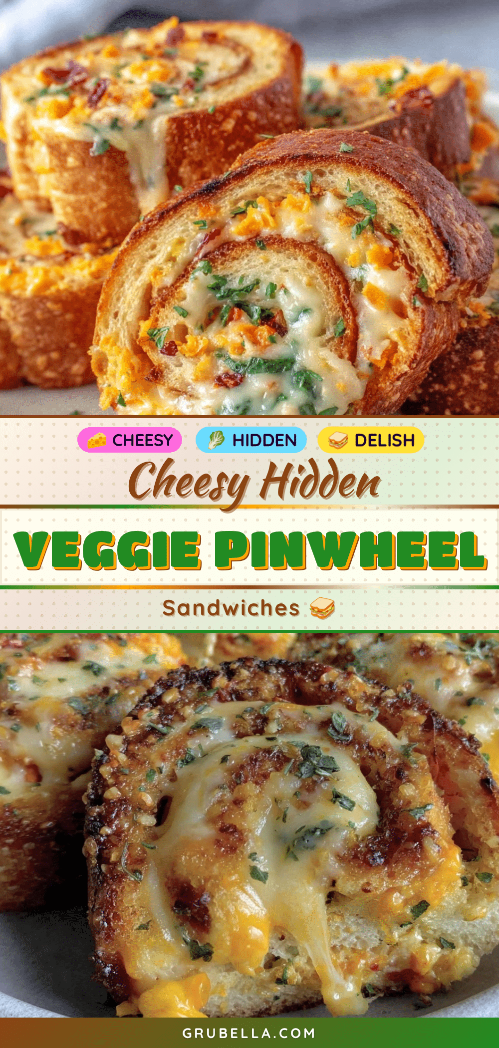 Healthy Hidden Veggie Grilled Cheese Pinwheel Sandwiches recipe