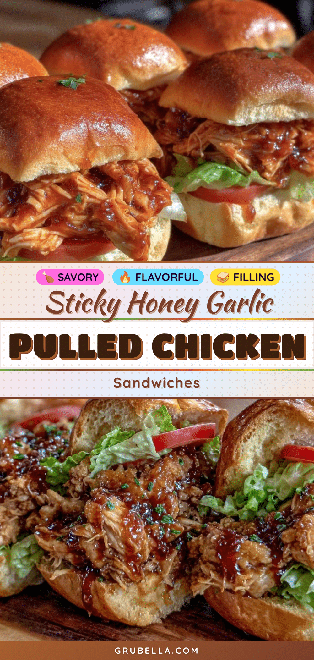 honey garlic pulled chicken sandwiches recipe