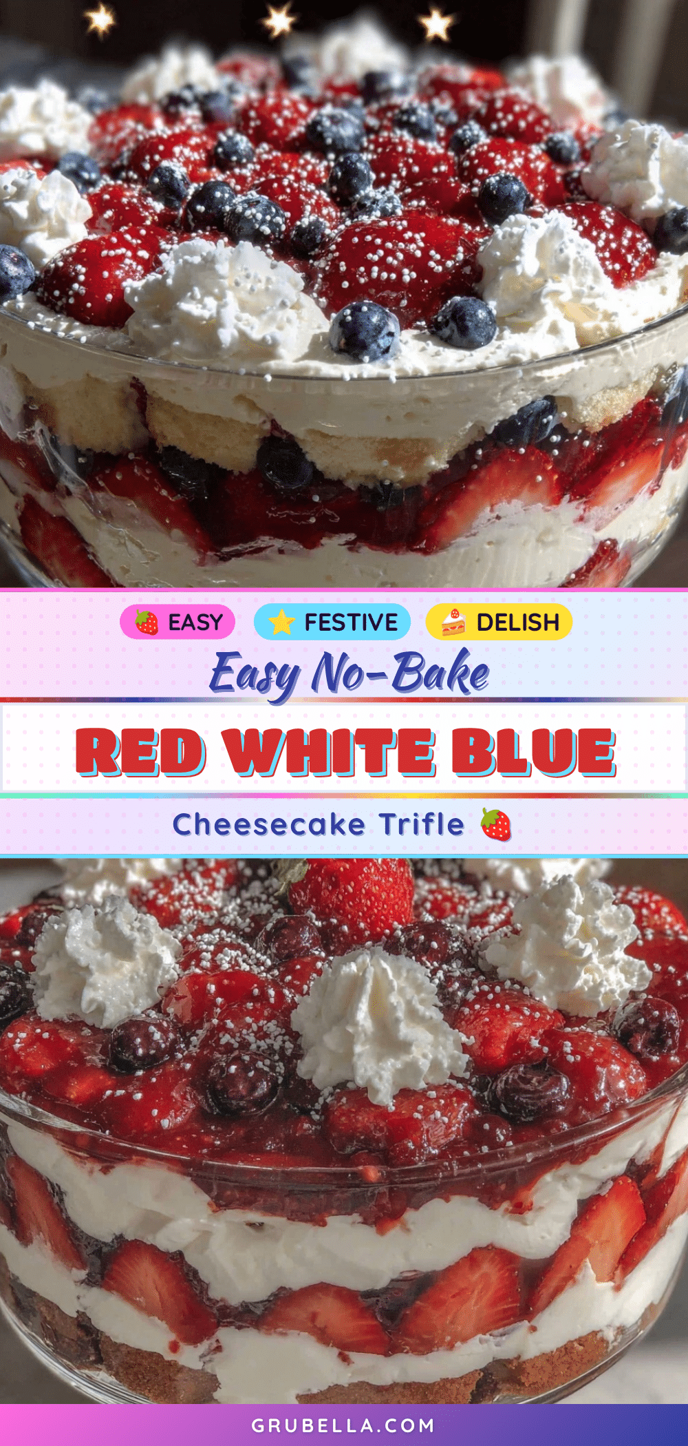 no bake red white and blue cheesecake trifle recipe