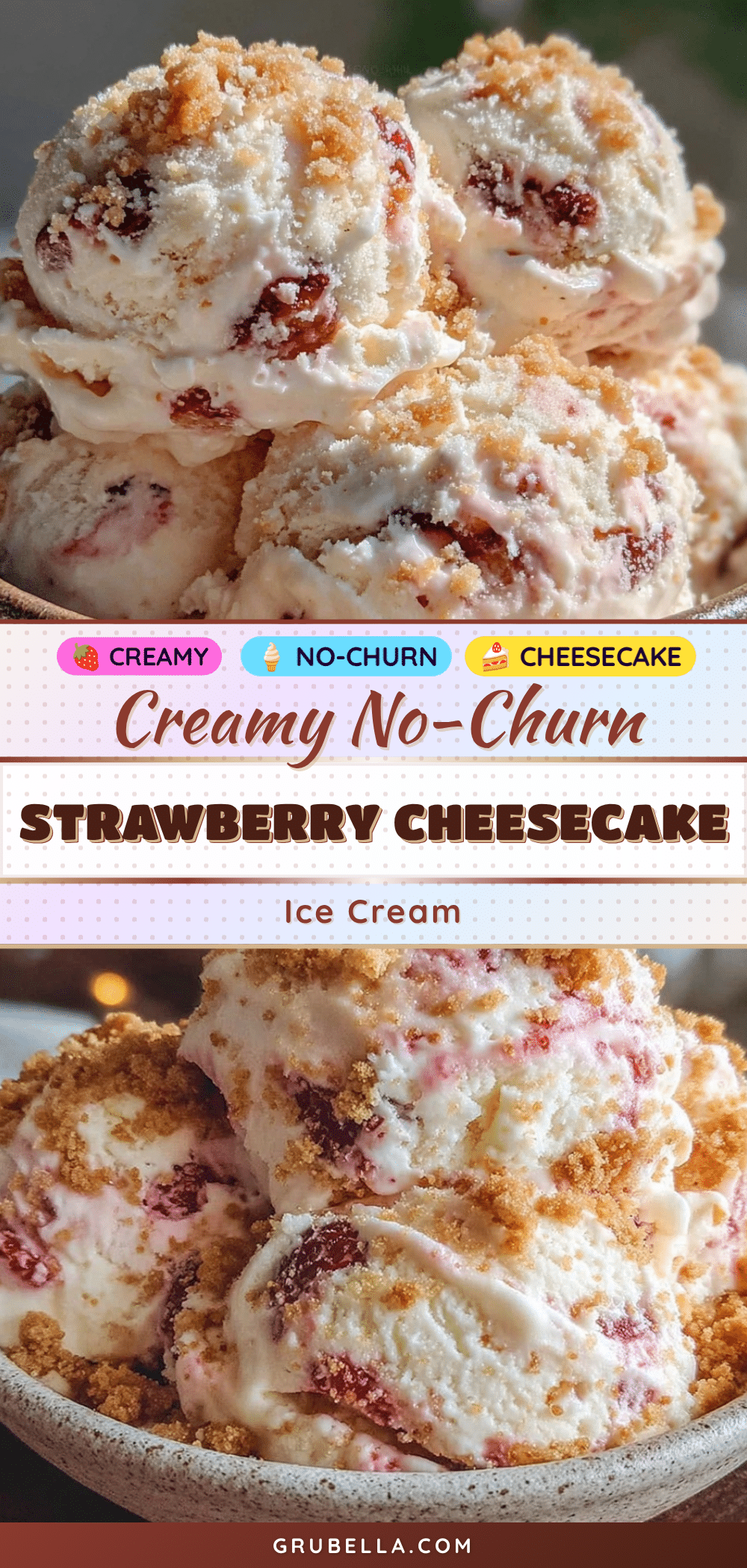no-churn strawberry cheesecake ice cream recipe