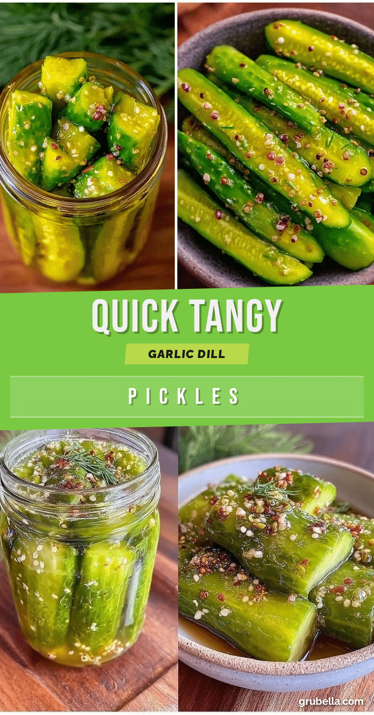 Quick Tangy Garlic Dill Refrigerator Pickles recipe