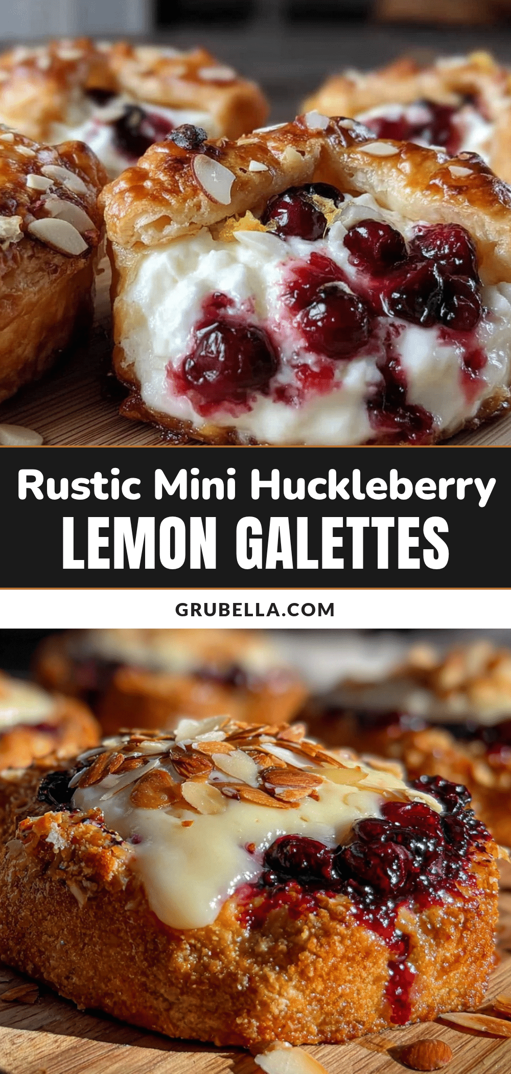 Rustic Mini Huckleberry Lemon Cream Cheese Galettes recipe
