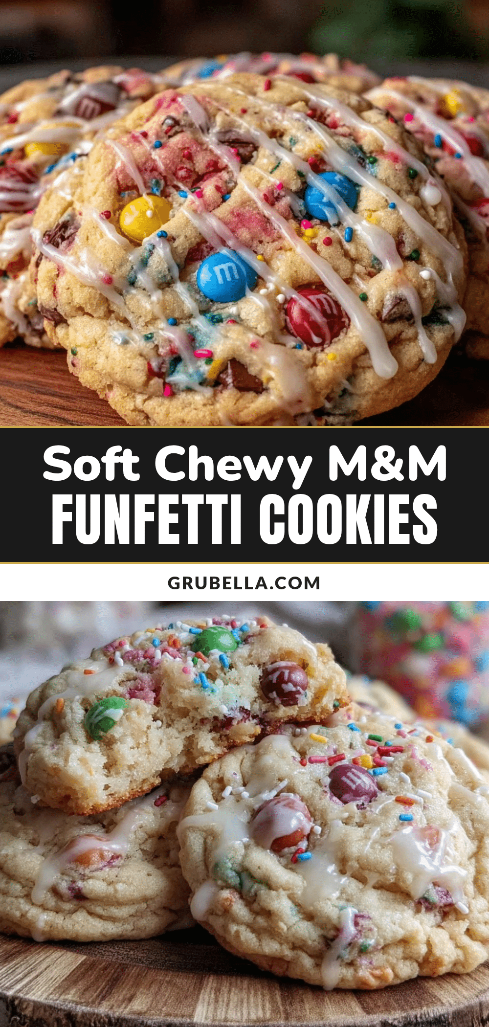 soft chewy M&M funfetti sugar cookies recipe