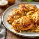 air fryer garlic parmesan chicken thighs - featured image