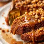 apple cider caramel cake - featured image