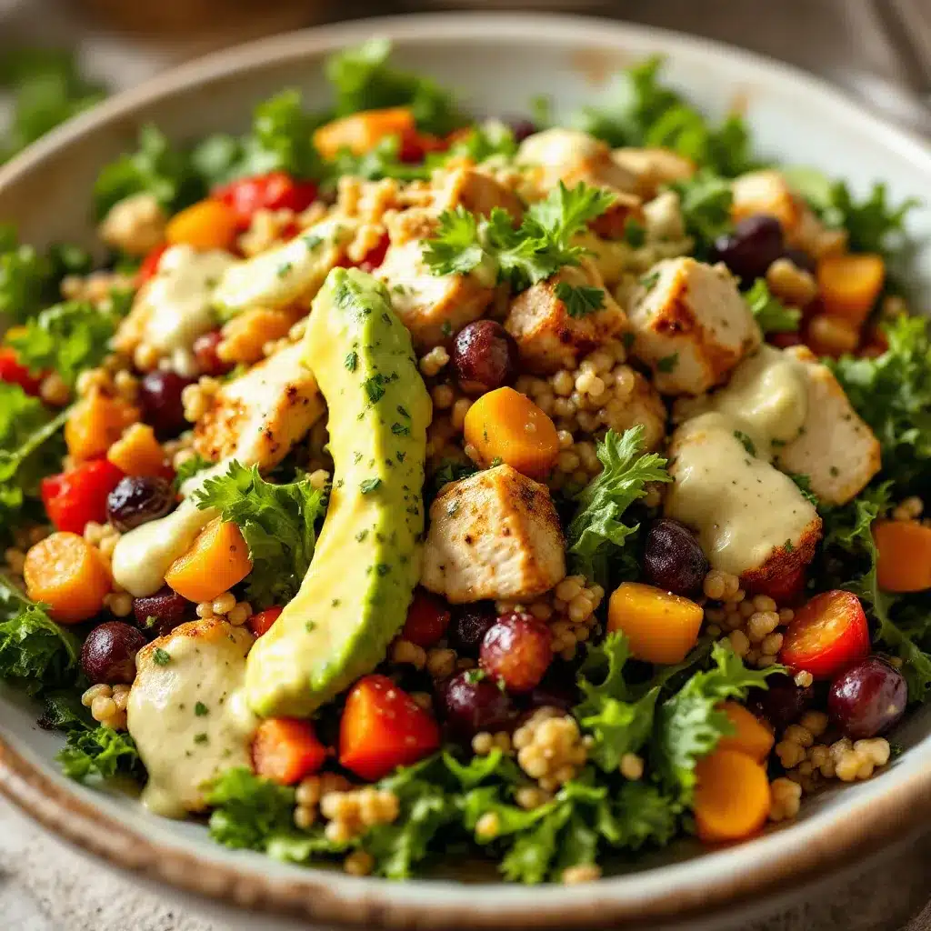 apple cider chicken kale salad preparation steps