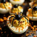 best easy spooky halloween deviled eggs black spider recipe - featured image