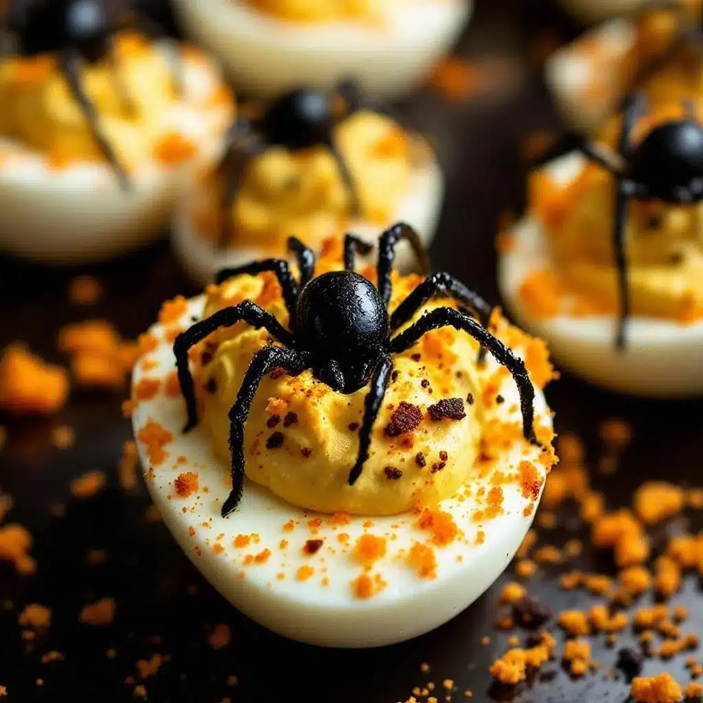 best easy spooky halloween deviled eggs black spider recipe - featured image