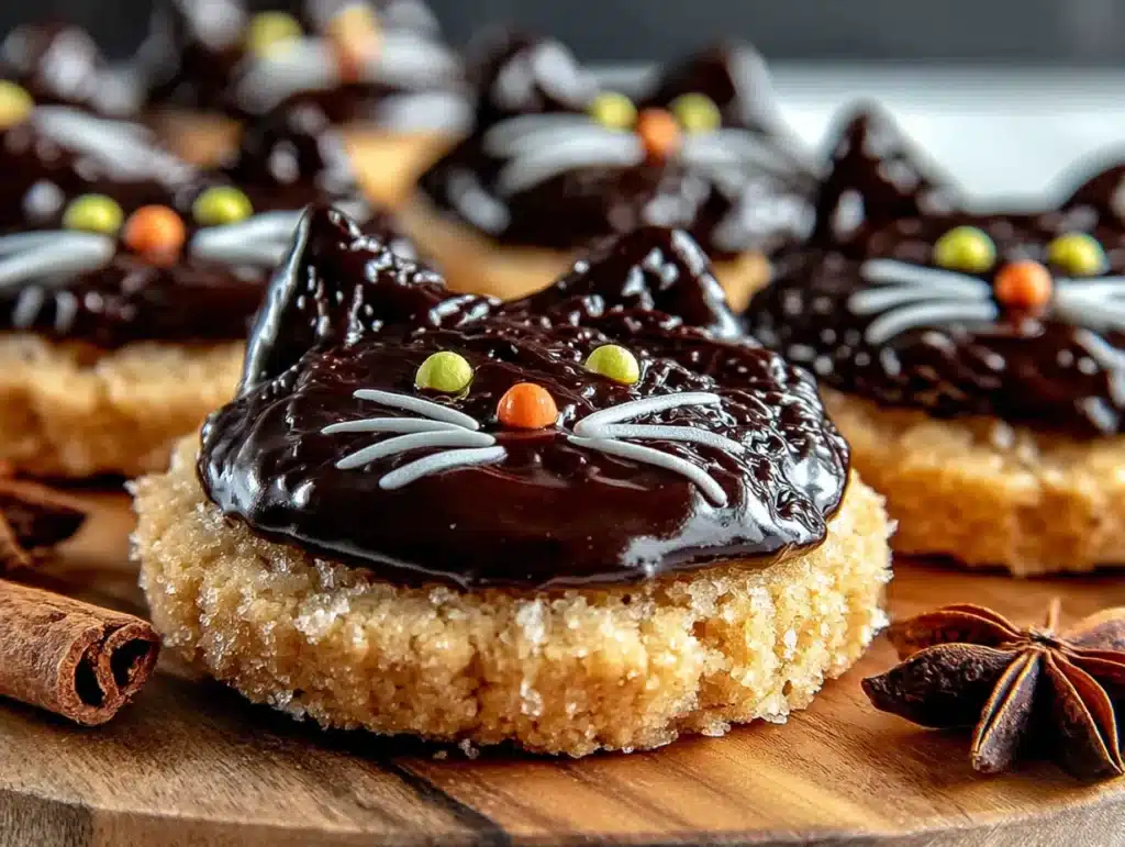 black cat halloween sugar cookies - featured image