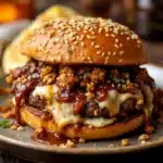 brown sugar bourbon glazed burgers - featured image